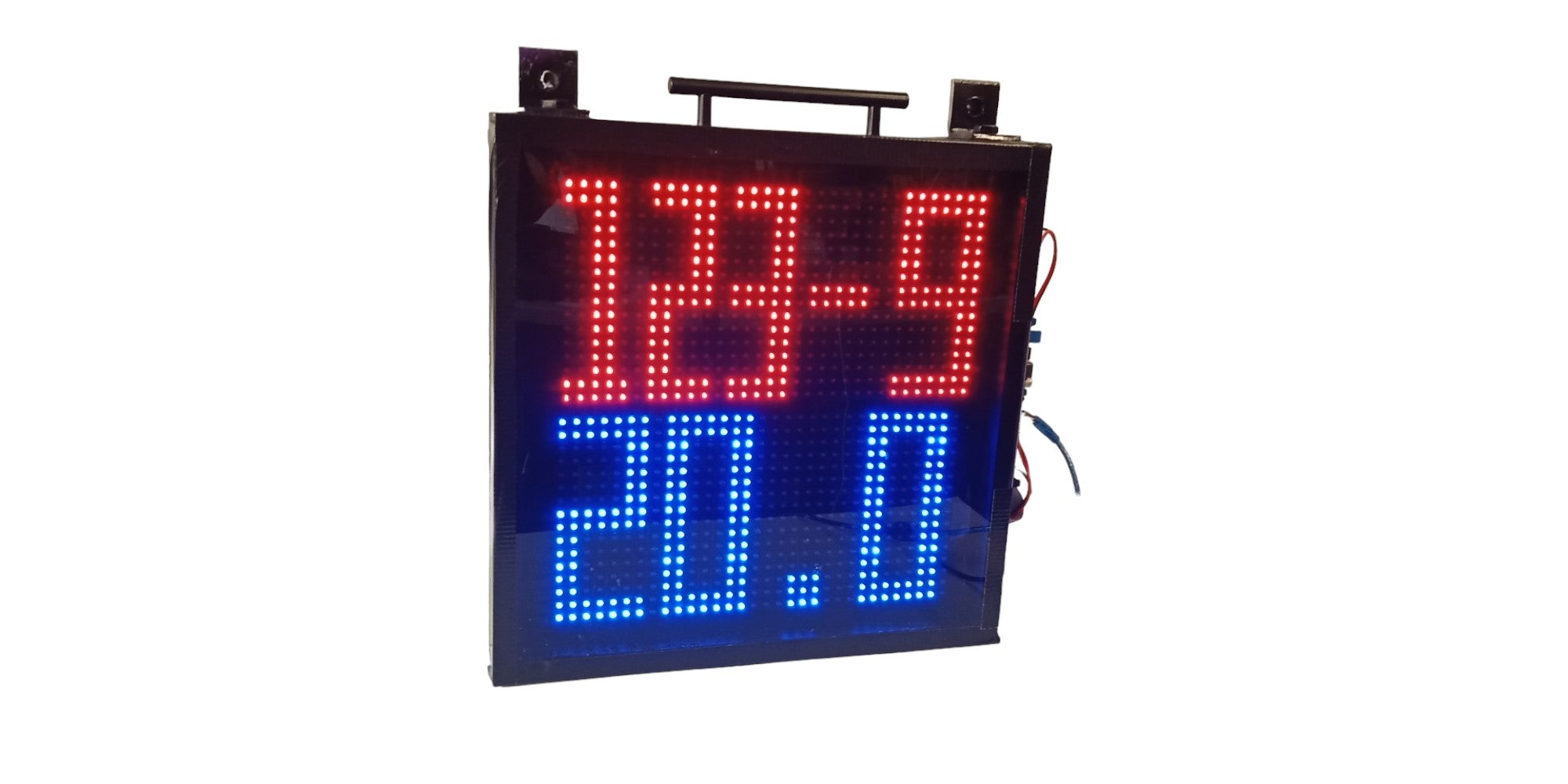 How to assemble 2 colors dot matrix displays to build cricket and soccer scoreboard