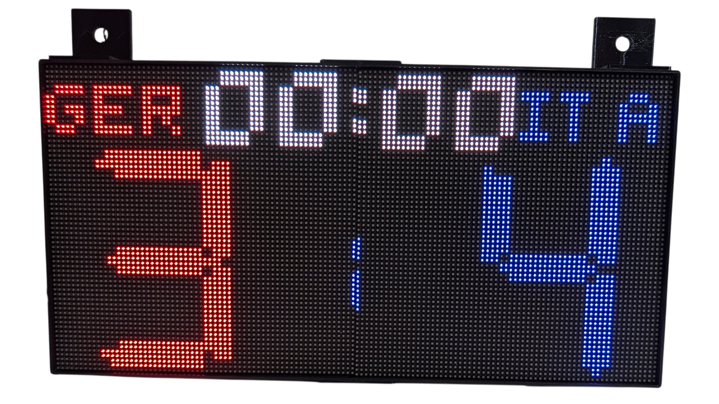 SIZE 3- Wi-Fi controlled Indoor digital scoreboard with 2 chained P3 64x64 pixels RGB LED matrix- 38.4cm x 19.2cm / 15.12 inches ×7.56 inches