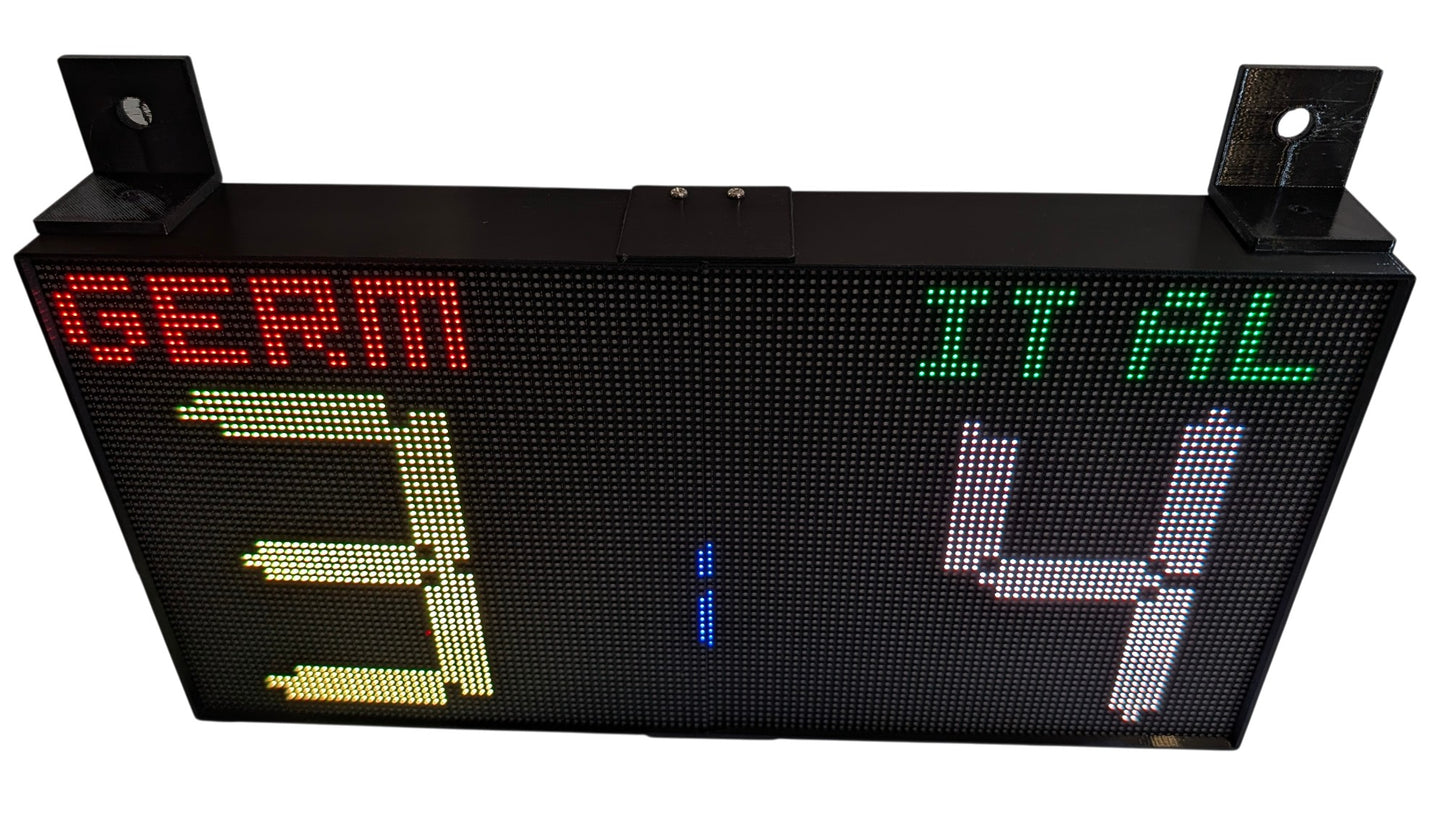 SIZE 3- Wi-Fi controlled Indoor digital scoreboard with 2 chained P3 64x64 pixels RGB LED matrix- 38.4cm x 19.2cm / 15.12 inches ×7.56 inches