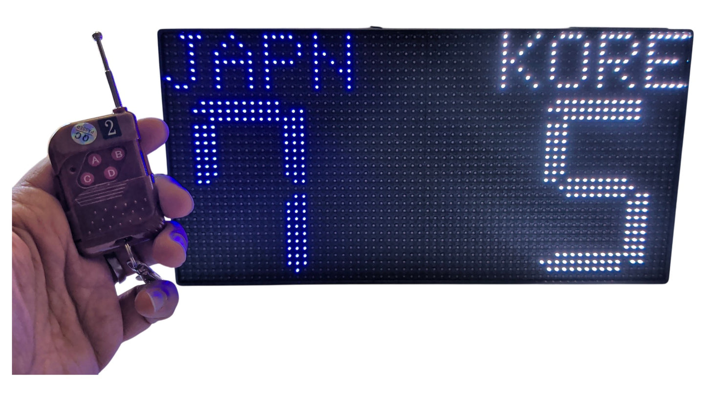 Double / Single Sided ESP32 RGB INDOOR Digital Scoreboard with ENCLOSURE- Shuffleboard Scoreboard