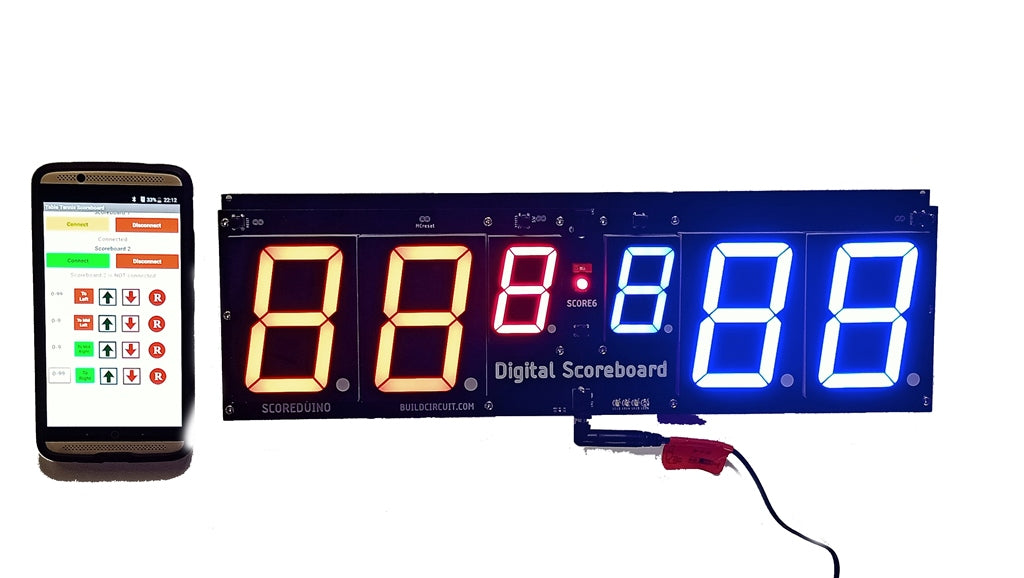 SCORE6- Large Table Tennis Ping Pong Scoreboard With 6 Displays