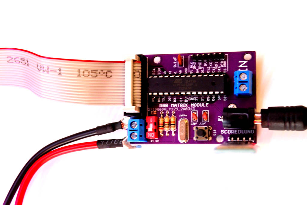 P10 and P6 RGB LED matrix display Controller Arduino based Scoreboard Scoreduino DMD module