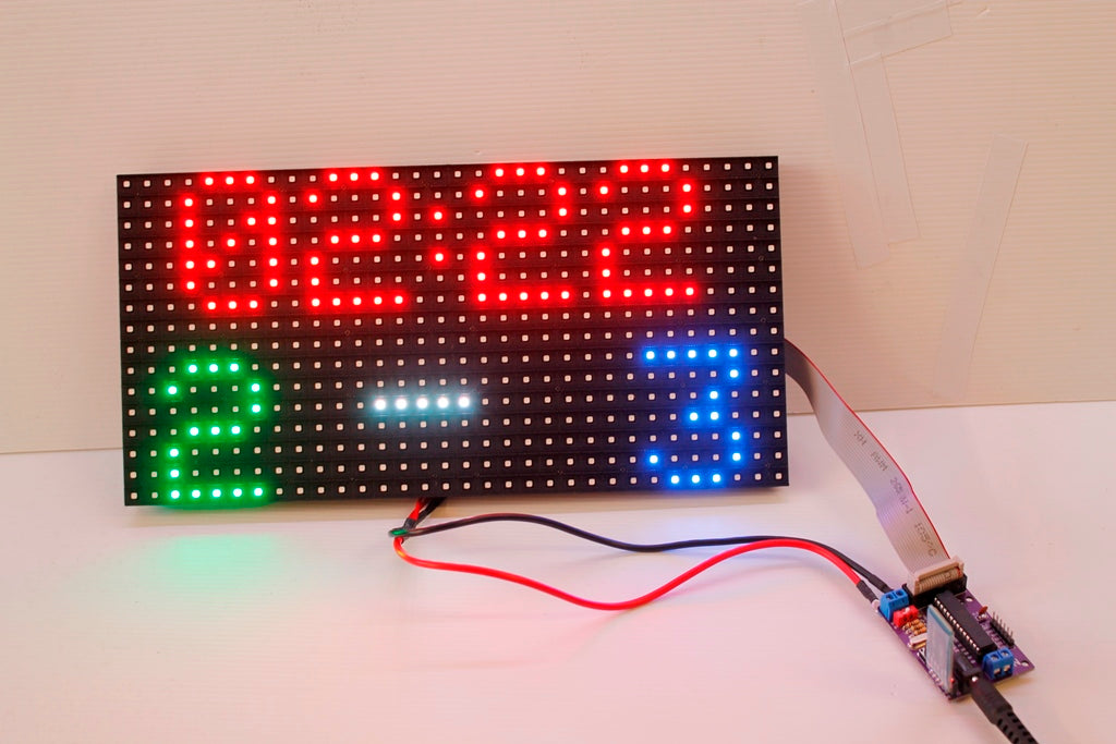 P10 and P6 RGB LED matrix display Controller Arduino based Scoreboard Scoreduino DMD module