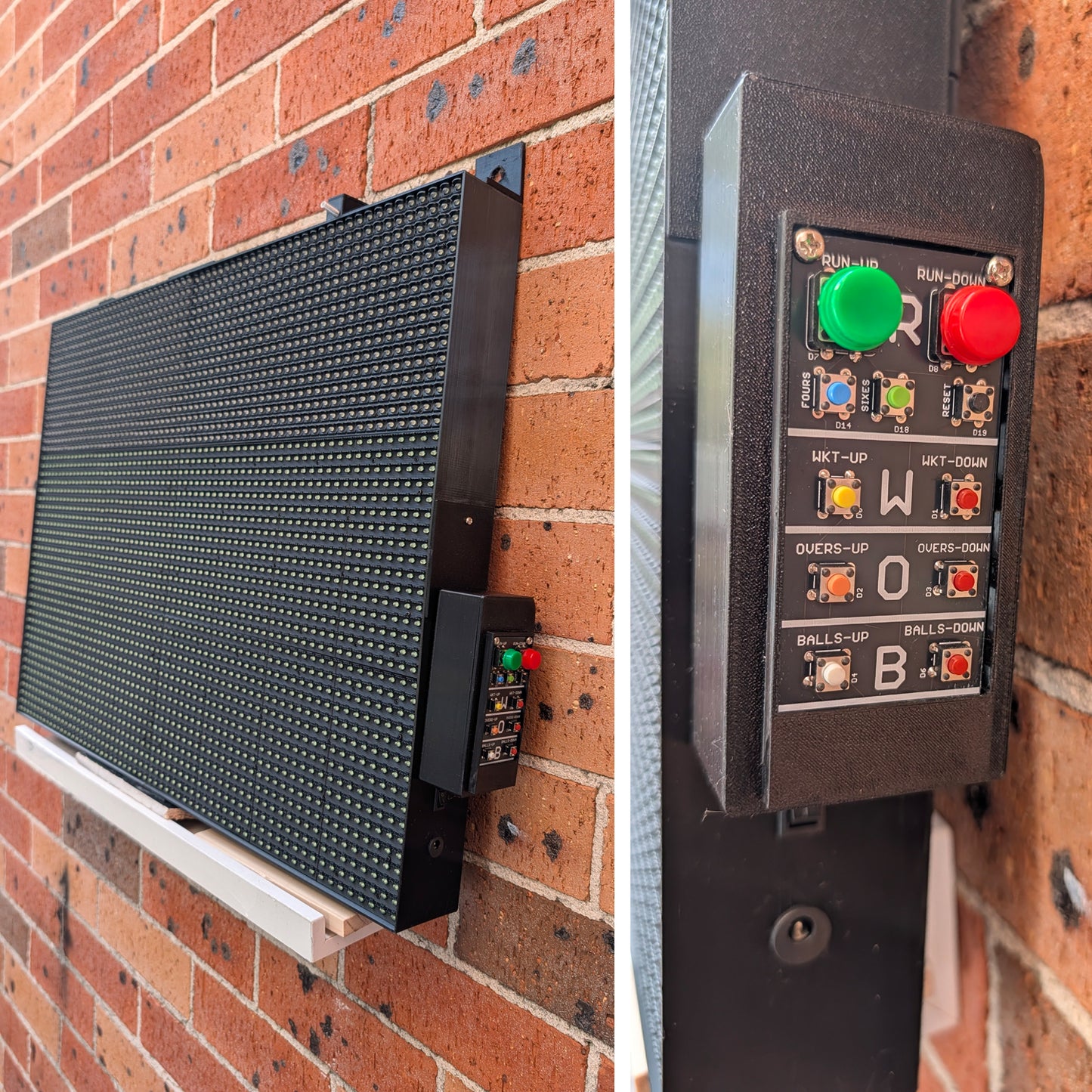 64cmx48cm Digital Cricket Scoreboard with Runs, Wickets, Overs and Target