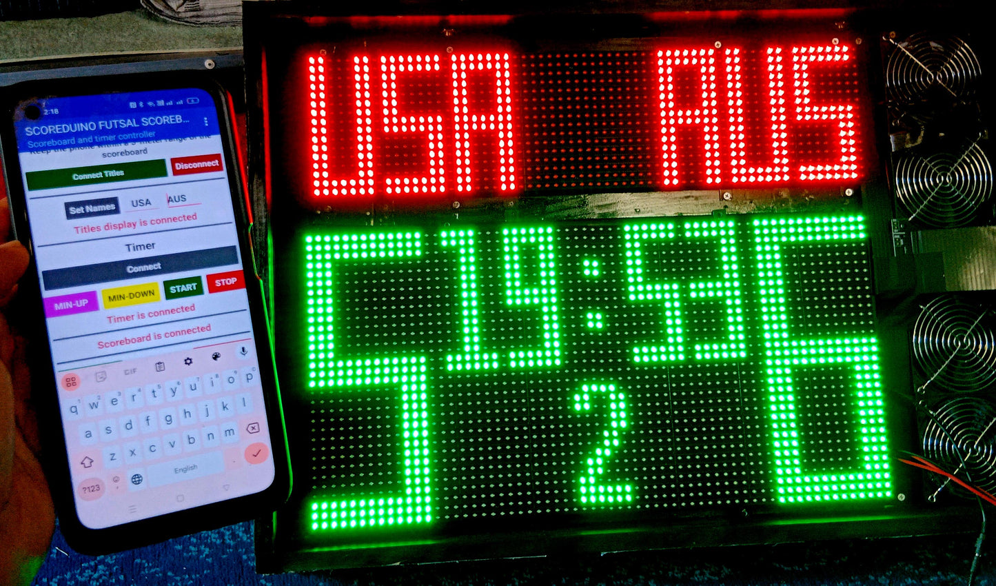 DIY Soccer Scoreboard using SCOREDUINO-DMD: Customizable, Indoor/Outdoor, and Bluetooth Controlled