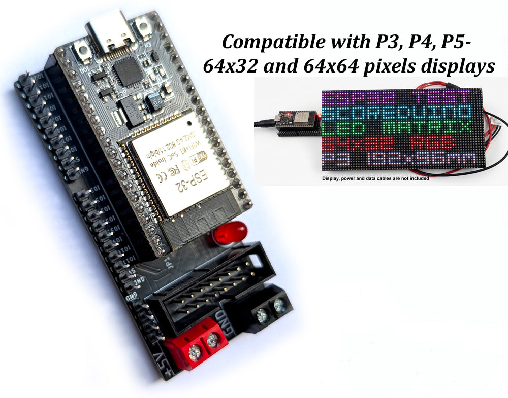 SCOREDUINO-ESP32 Modules For P3, P4, P5 and P10 Indoor RGB LED Matrix Display