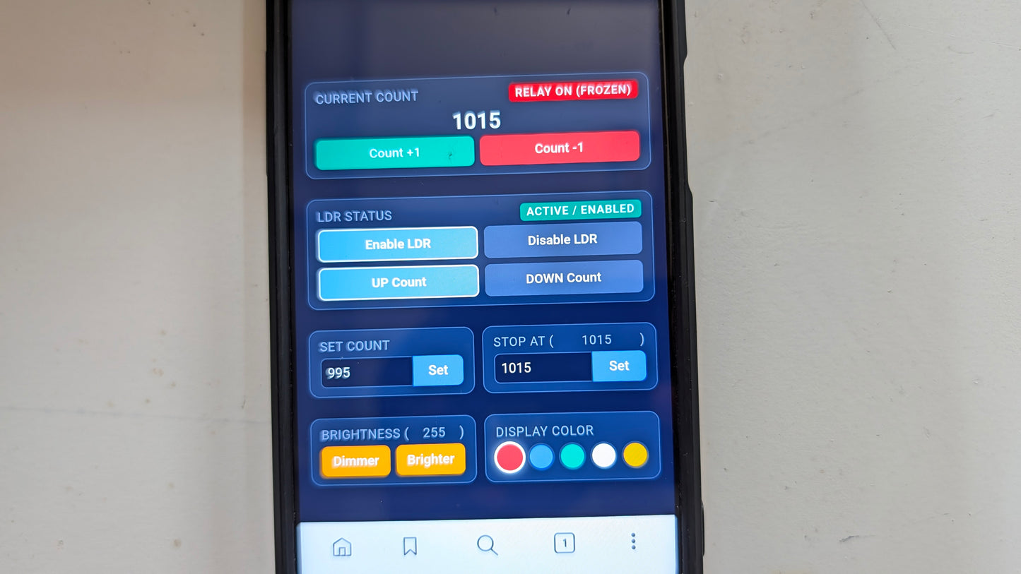 TYPE 3- ESP32 based 4 Digits Digital Objects Counter with Relay, 4 Channels RF remote control, WiFi Support