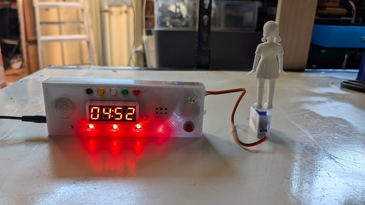 SQUID Game Timer with Doll and Sound- SQUIDUINO Red Light Green Light Interactive Toy + AU Stock