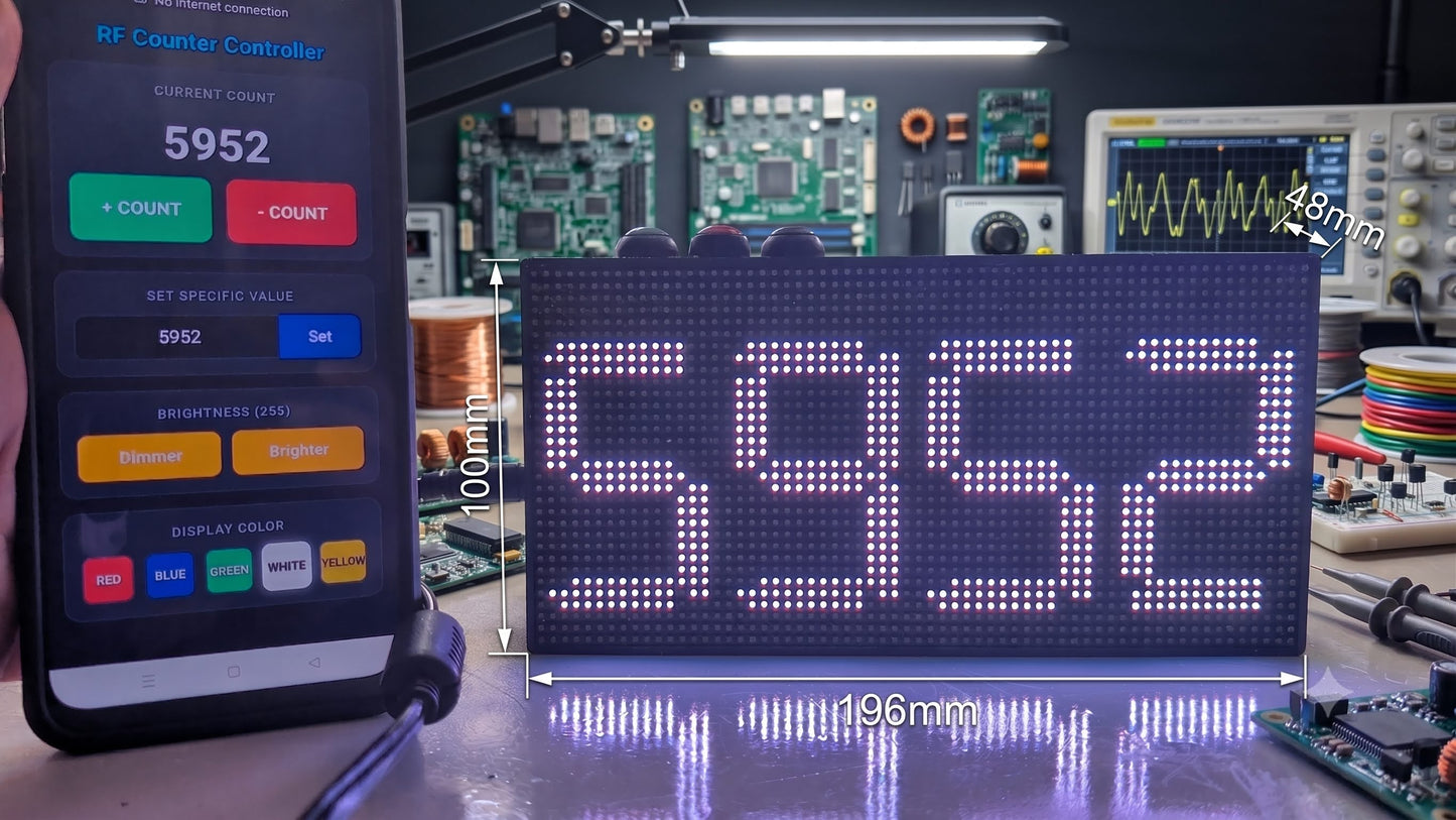 4 digits UP/Down Counter with 433Mhz RF Remote Control- 192mmx96mm