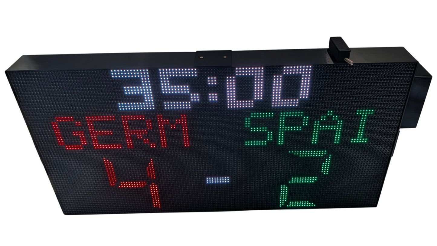 SIZE 4- Wi-Fi controlled Indoor digital scoreboard with 4 chained P5 64x32 pixels RGB LED matrix- 64 cm×32 cm / 25.2 inches×12.6 inches