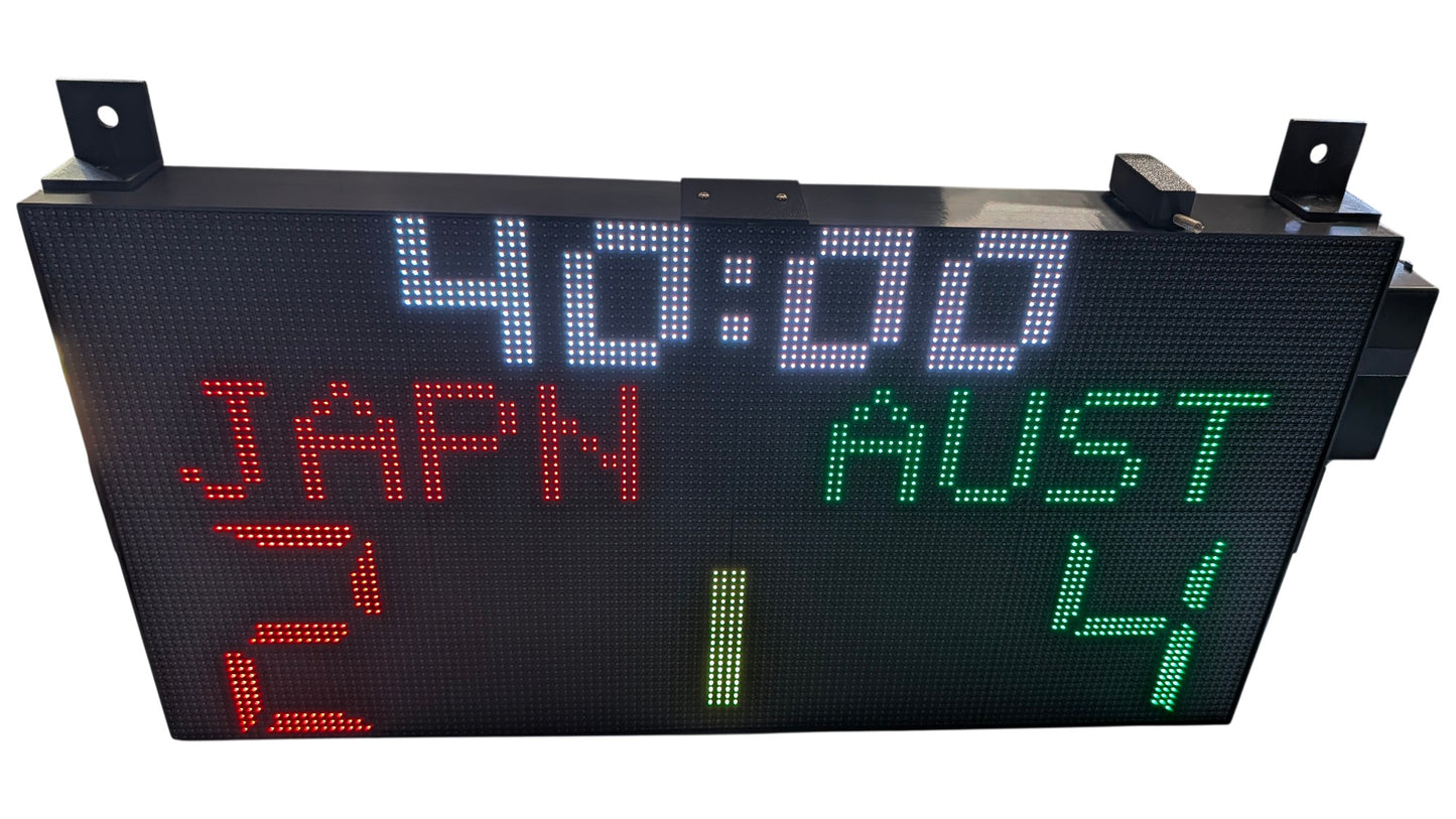 SIZE 4- Wi-Fi controlled Indoor digital scoreboard with 4 chained P5 64x32 pixels RGB LED matrix- 64 cm×32 cm / 25.2 inches×12.6 inches