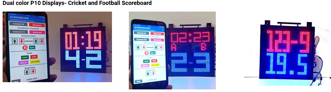 Scoreduino Scoreboard P10 Mono/single color DMD module for 27 types of digital scoreboards includes Bluetooth moduleHS 8542.31.00