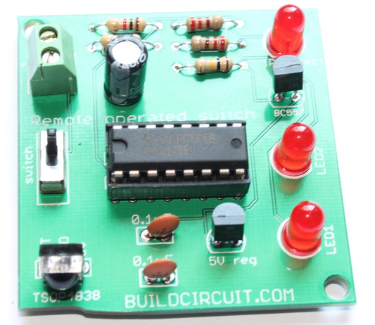 Remote operated switch with two LEDs