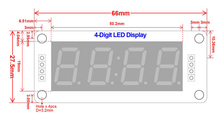 0.56 inch TM1637 Seven Segments Display Module for Arduino
