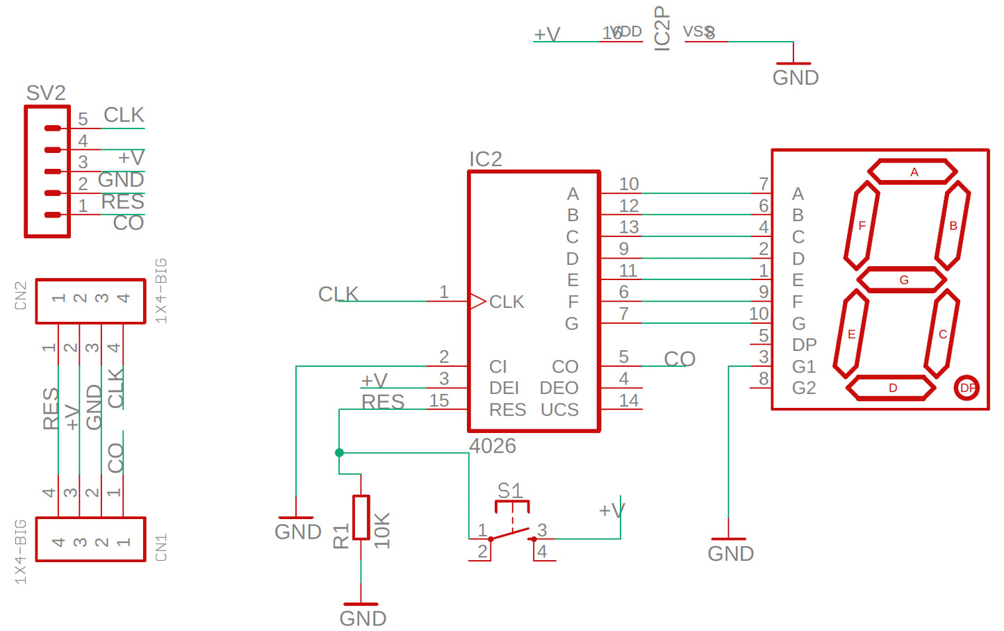 CD4026- 1 digit up counter module