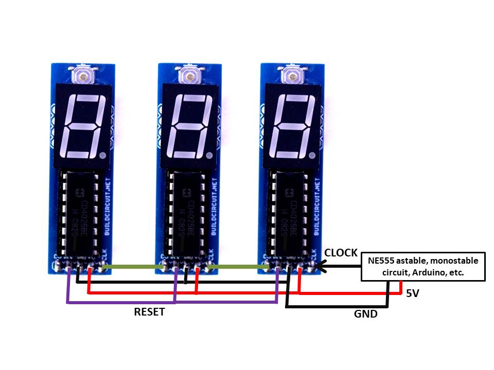 CD4026- 1 digit up counter module