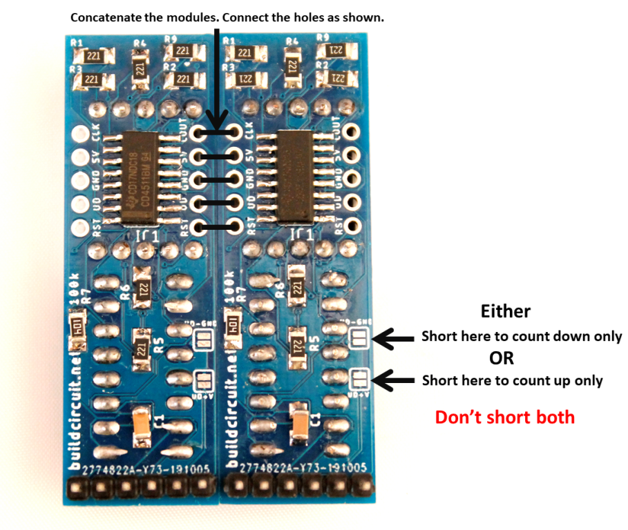 CD4029 based up and down counter for Arduino and NE555