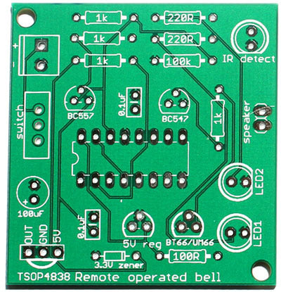 Infrared Remote Operated Musical Bell DIY electronic Kit Using BT66 and CD4017