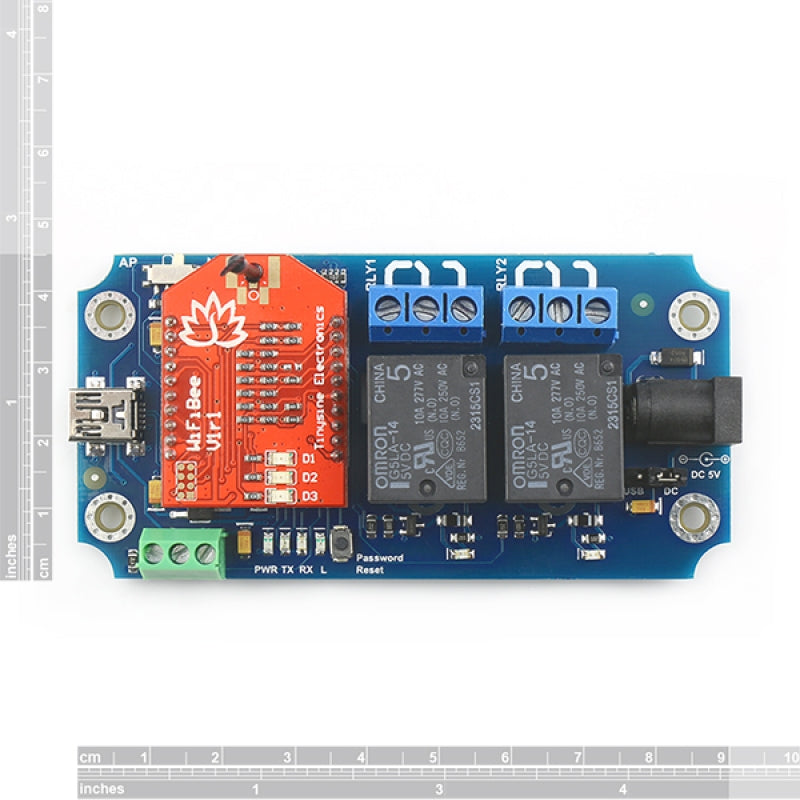 TOSR122 - 2 Channel Smartphone Wi-Fi Relay - (Password/Momentary/Latching)