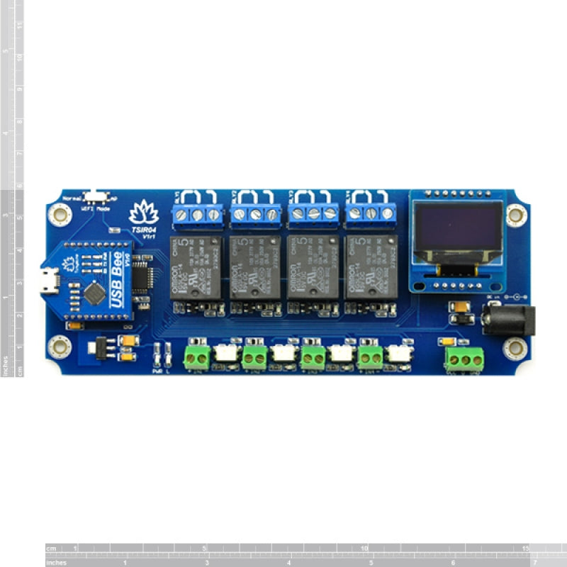 TSIR04 - 4 Channel Outputs- 4 optically Isolated Inputs USB Relay Module