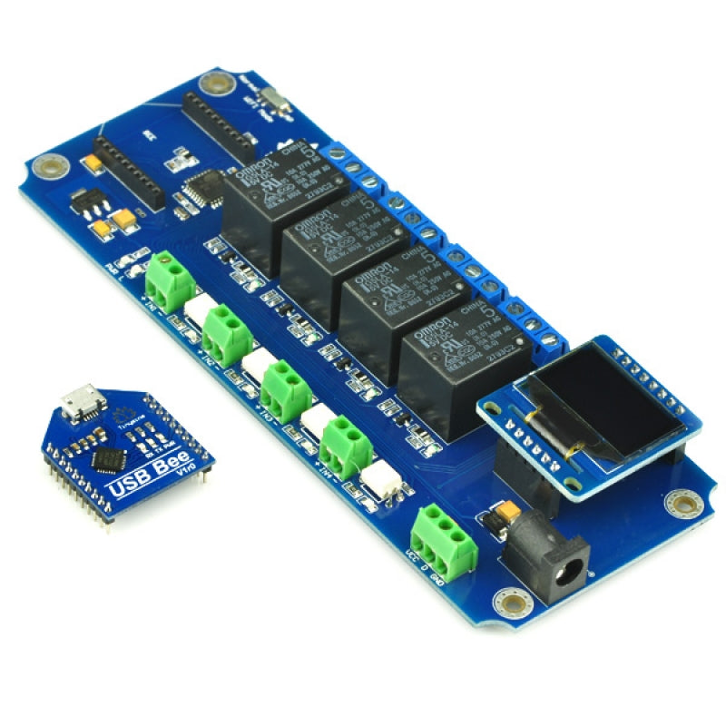 TSIR04 - 4 Channel Outputs- 4 optically Isolated Inputs USB Relay Module