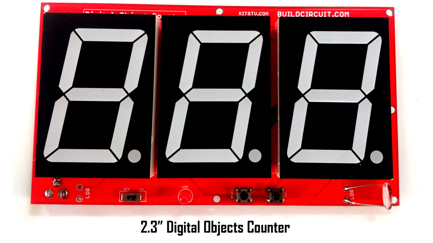 Photoresistor and Laser Operated Large Digital Objects Counter with 2.3" displays