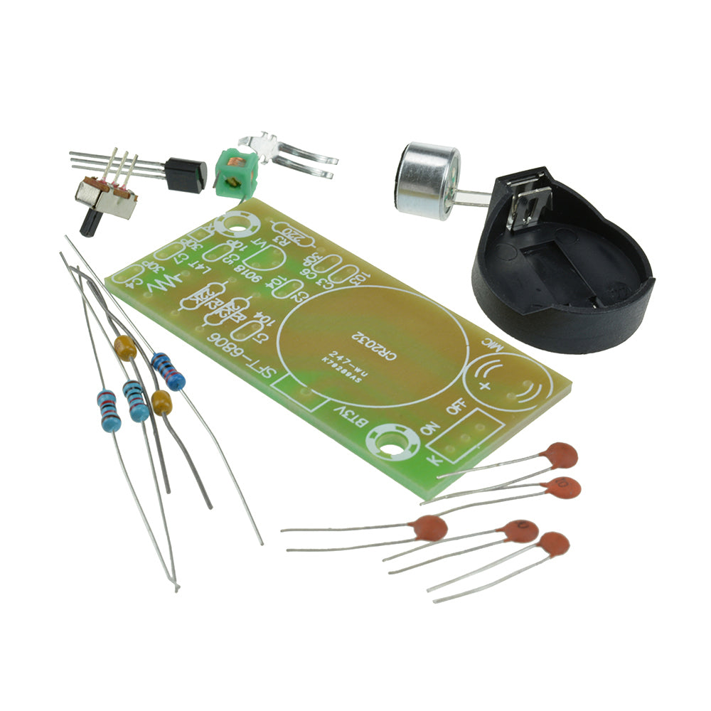 DIY FM transmitter bug kit with a battery holder- FREE SHIPPING