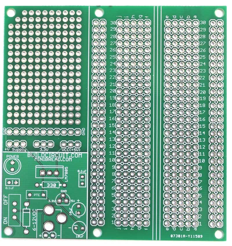 Easy Protoboard v.1.0 with DIY power supply