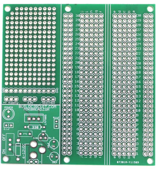 Easy Protoboard v.1.0 with DIY power supply