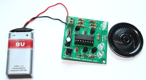 Infrared Remote Operated Musical Bell DIY electronic Kit Using BT66 and CD4017