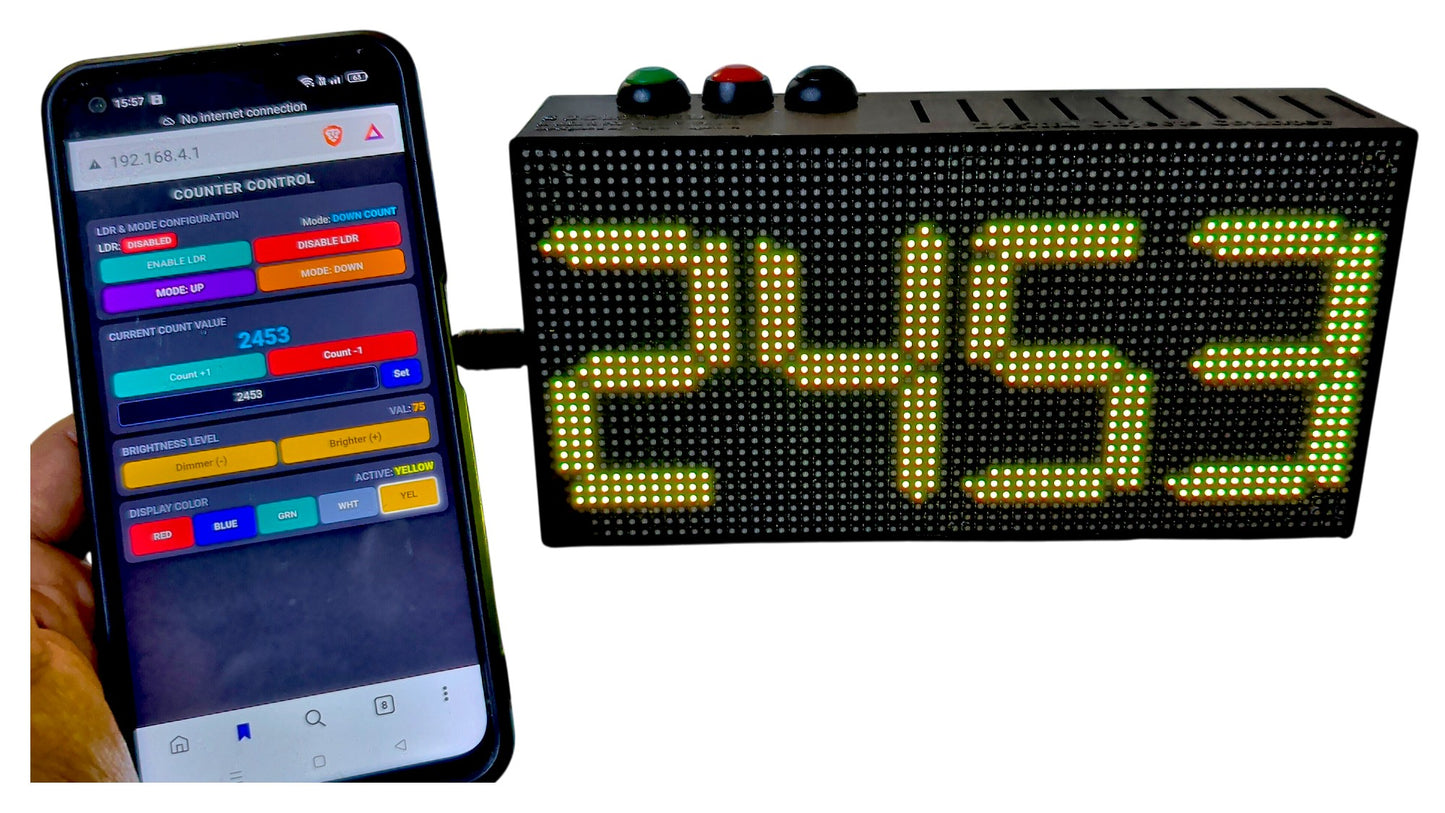 TYPE 2- ESP32 based 4 Digits Digital Objects Counter with WiFi and 4 Channels RF remote control