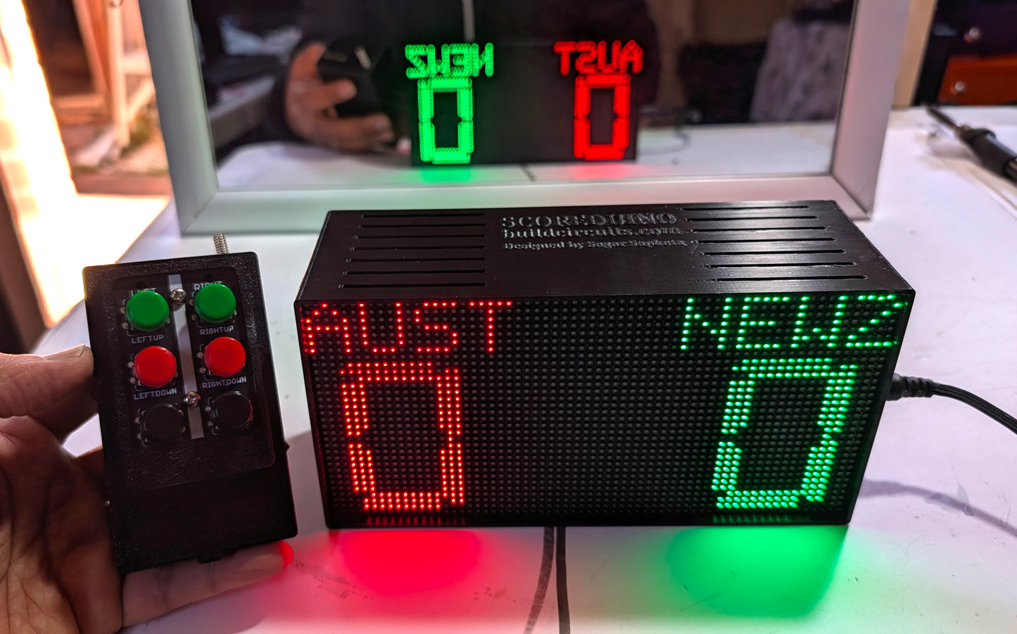 Double / Single Sided ESP32 RGB INDOOR Digital Scoreboard with ENCLOSURE- Shuffleboard Scoreboard