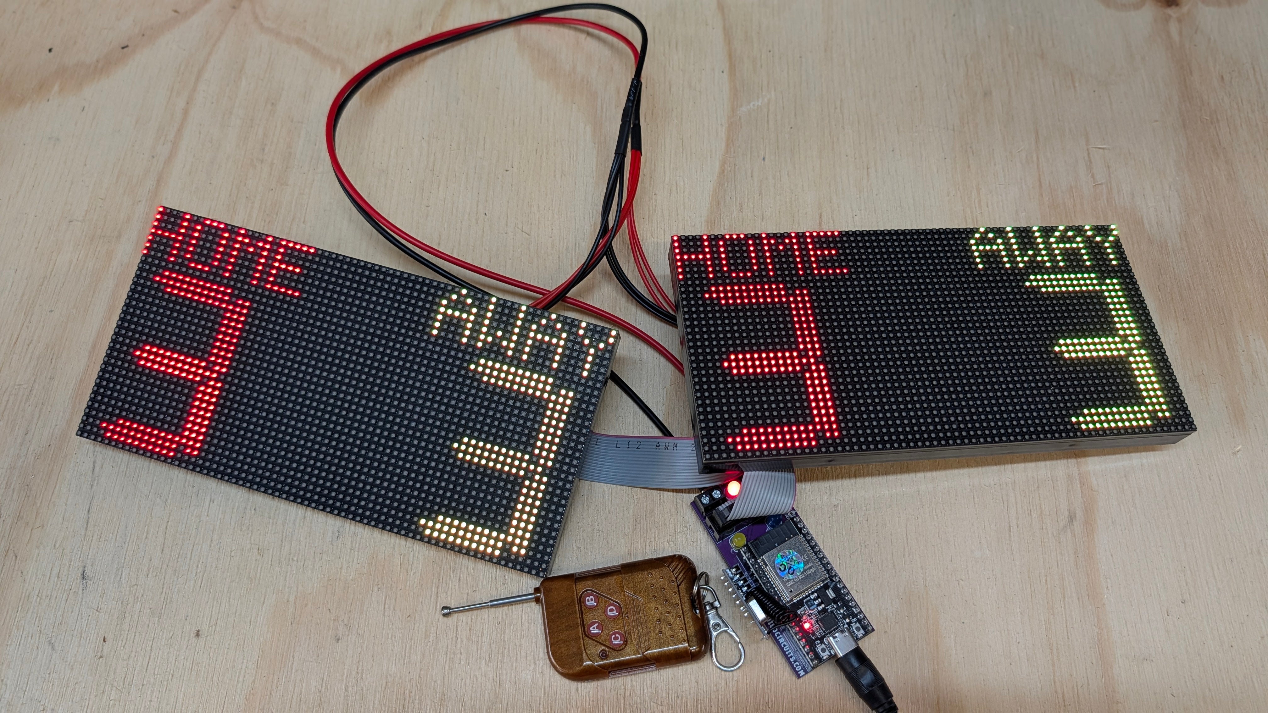 Double / Single Sided ESP32 RGB INDOOR Digital Scoreboard with ENCLOSU ...