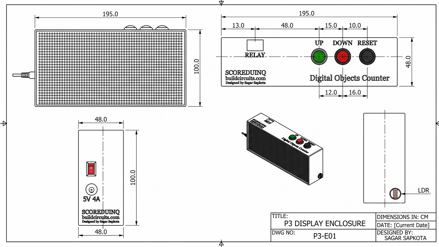 TYPE 3- ESP32 based 4 Digits Digital Objects Counter with Relay, 4 Channels RF remote control, WiFi Support