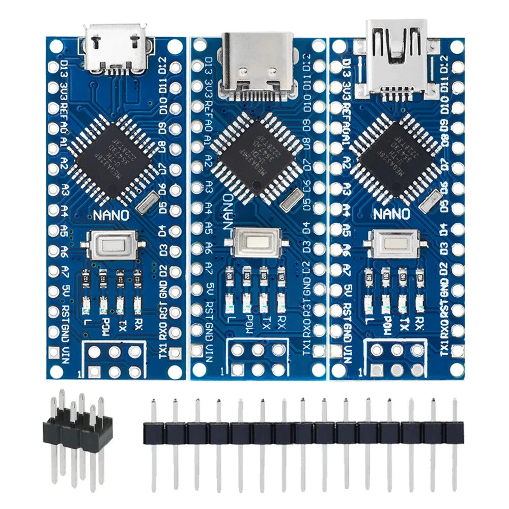 Arduino Nano V.3.0 with Micro USB, Mini USB and USB-C