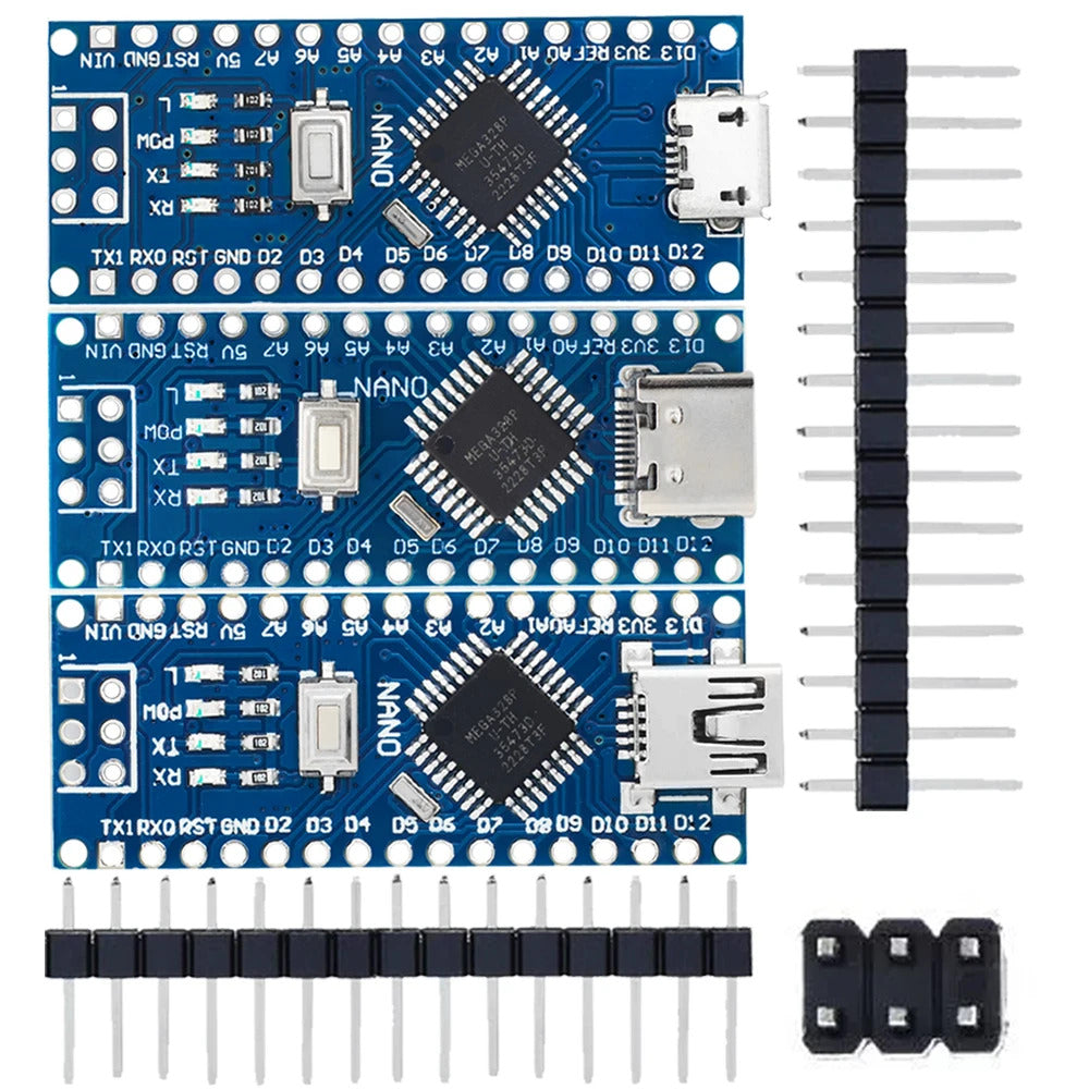 Arduino Nano V.3.0 with Micro USB, Mini USB and USB-C