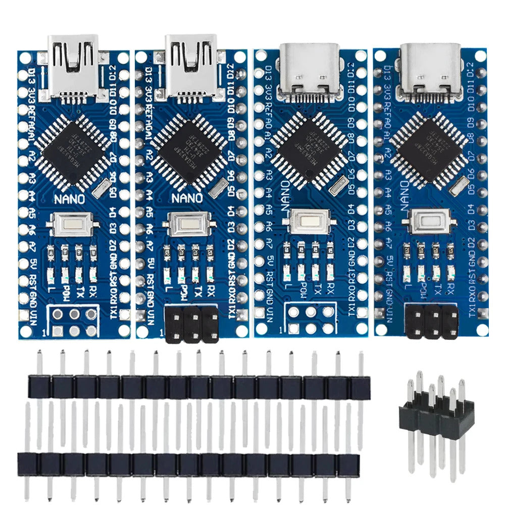 Arduino Nano V.3.0 with Micro USB, Mini USB and USB-C