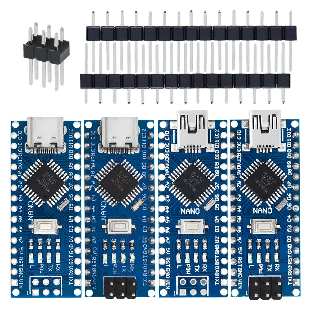 Arduino Nano V.3.0 with Micro USB, Mini USB and USB-C