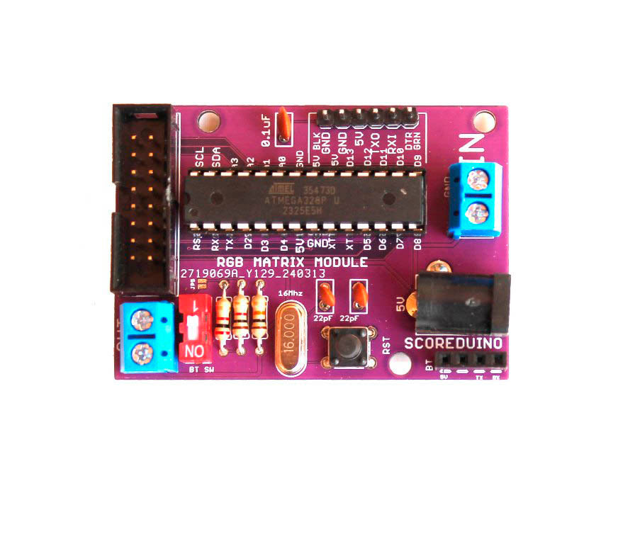 Arduino based Scoreboard Scoreduino DMD module for P10 and P6 RGB matrix display
