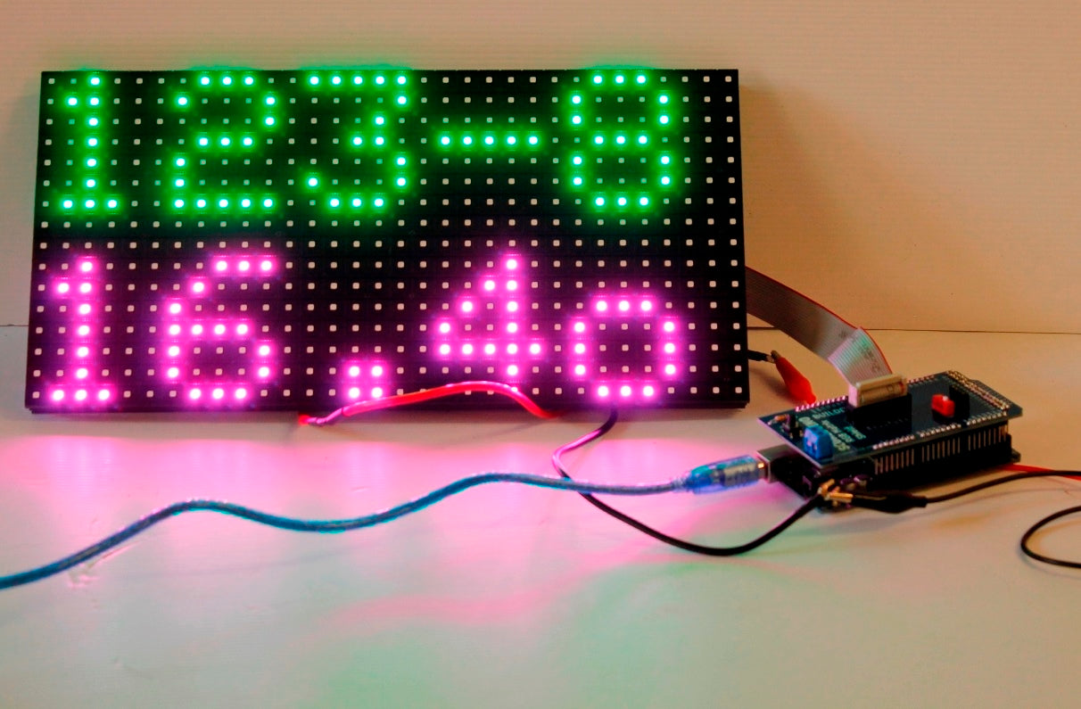 Arduino Mega Shield For RGB LED matrix P10 and P6 displays