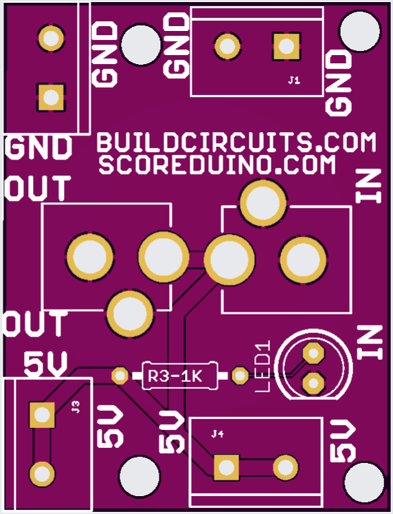 DC barrel to four screw terminals module