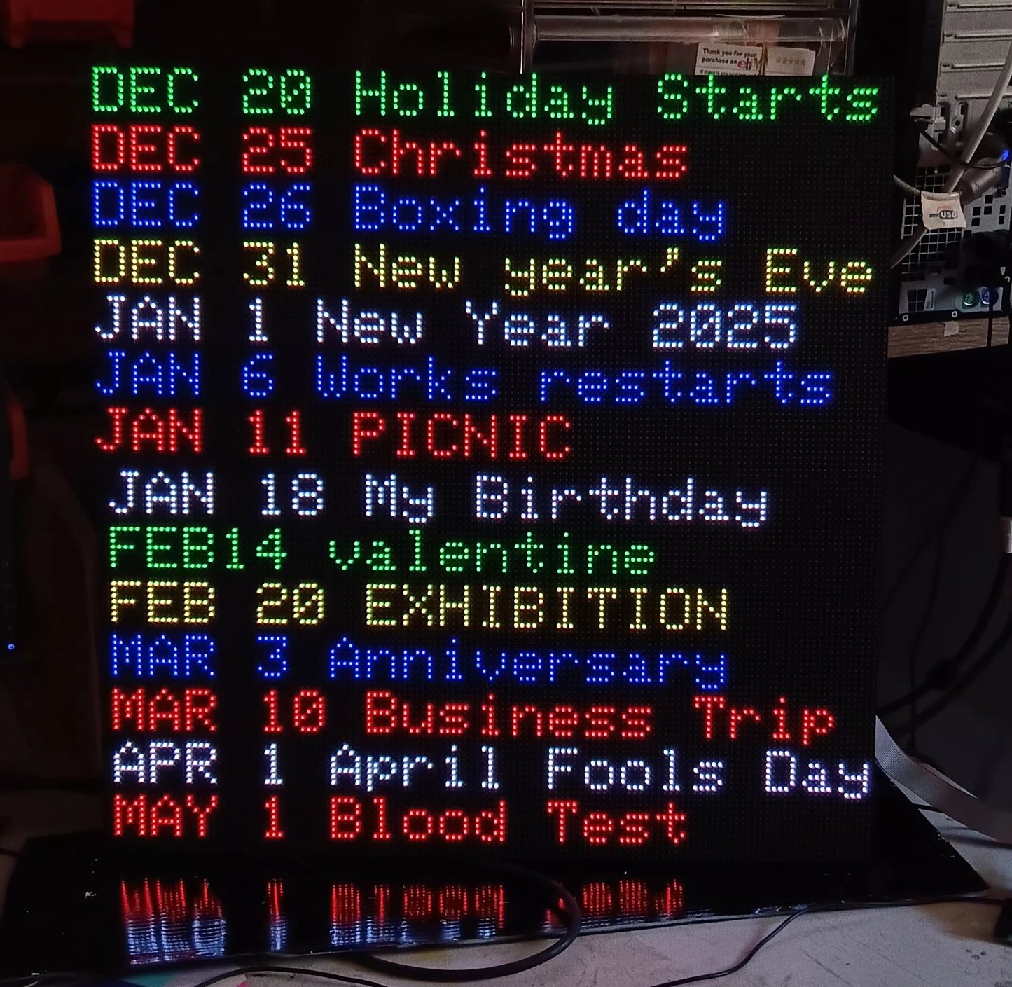 DIY ESP32-Powered RGB Digital Notice Board for Schools – Customizable Dates and Events Display