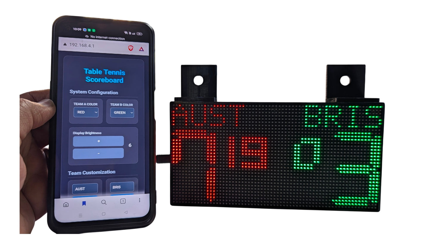 SCORE6- Ping Pong Table Tennis Digital Basic Scoreboard Scoreboard - P3- 192 × 96 mm