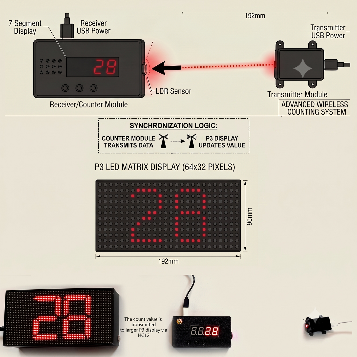 TYPE 3- ESP32 based 4 Digits Digital Objects Counter with Relay, 4 Channels RF remote control, WiFi Support