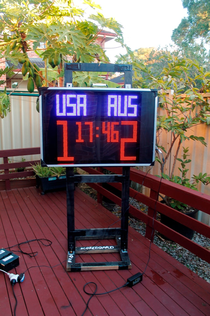 DIY Soccer Scoreboard using SCOREDUINO-DMD: Customizable, Indoor/Outdoor, and Bluetooth Controlled