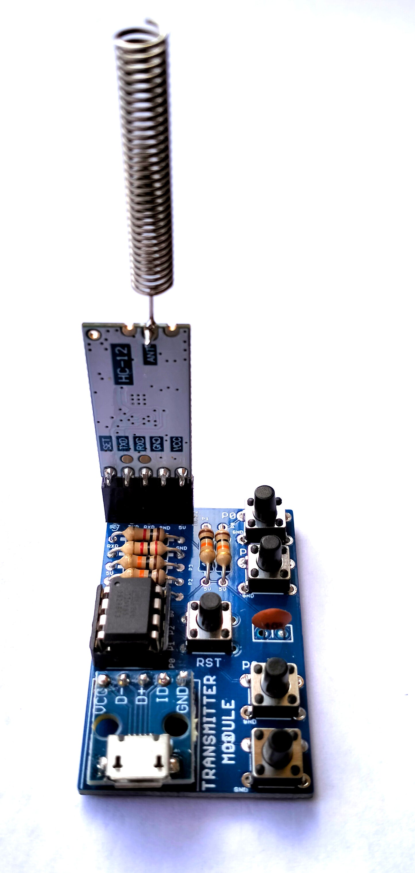 ATtiny85 Based HC-12 Tester Kit Transmitter and Receiver Modules (with Relay Control)
