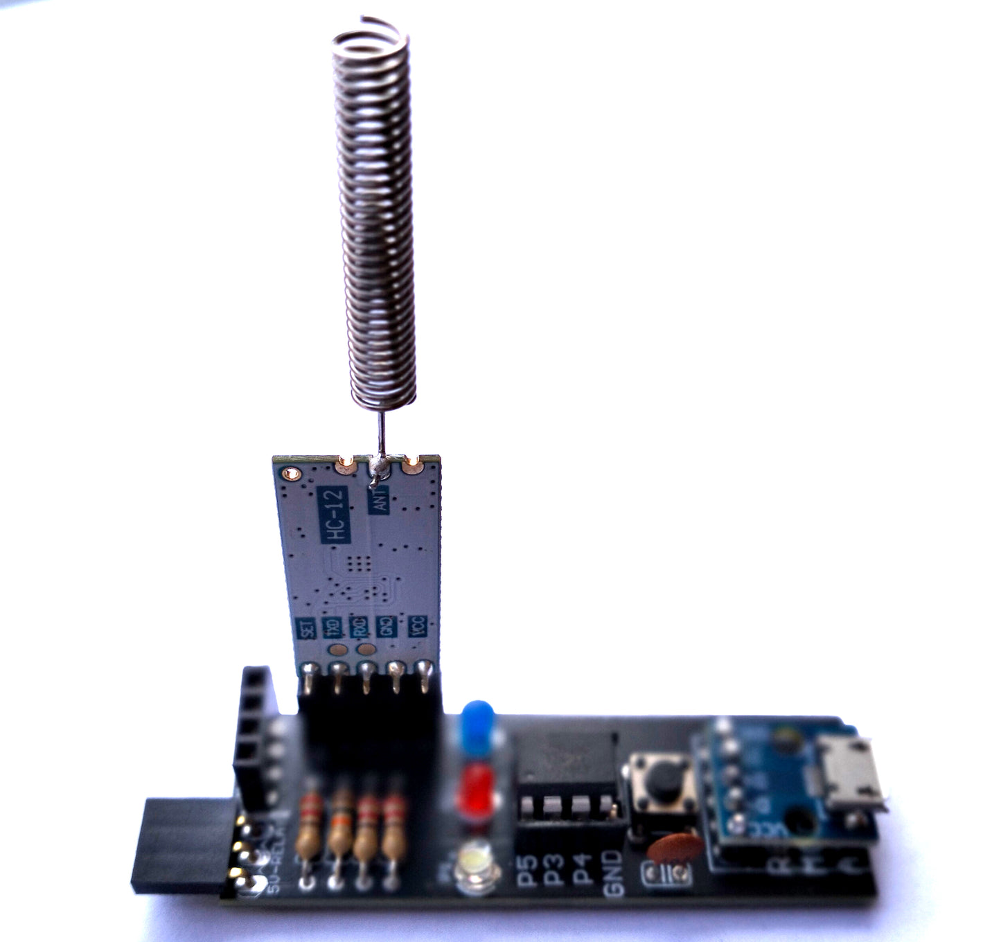 ATtiny85 Based HC-12 Tester Kit Transmitter and Receiver Modules (with Relay Control)