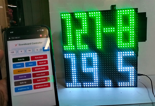 32cmx32cm Digital Cricket Scoreboard with Runs, Wickets And Overs