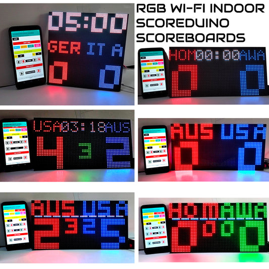 Wi-Fi controlled Indoor digital scoreboard with 64x32 pixels RGB LED matrix