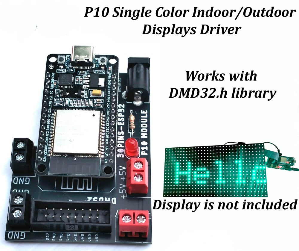 SCOREDUINO-ESP32 Modules For P3, P4, P5 and P10 Indoor RGB LED Matrix Display